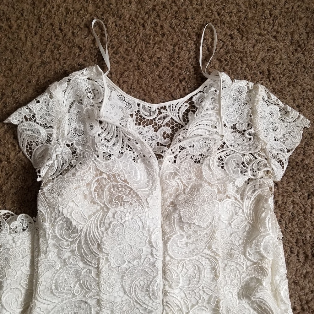 Intricately laced White Formal Dress - Picture 7 of 7